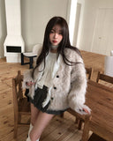 Puppy Hairy Wool Knit Cardigan
