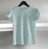 Hazel See-Through Lace Volume Puff Tee