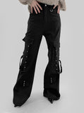 Glan Rivet Cargo Bootcut Pants