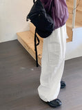 Hight Cotton String Two Way Cargo Long Jogger Wide Pants