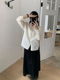 Suab Belt Pintuck Long Skirt