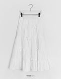 Zahini Ribbon Shirring Banding Long Skirt