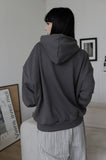 High-neck cut-off hood zip-up