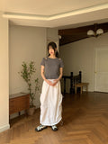 Picto Layered Shoulder Slit Short Sleeve T-Shirt