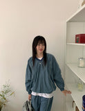 Dimindo line nylon V-neck sweatshirt
