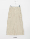 Tombe corduroy cargo long skirt