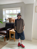 [unisex] Cant Raw Denim Banding Bermuda Pants