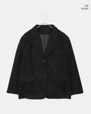 Leon two-button collar pocket loose-fit blazer jacket