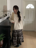 Megan Ribbon Overfit Round Knit