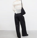Vininto net off-shoulder knitwear