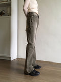 Dockin Vintage Washing Gray Long Bootcut Denim Pants