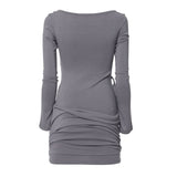 Asymmetrical Draped Long Dress