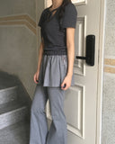 [Fake Layered] Cutin Ribbon Skirt Leggings Pile Skirt Pants