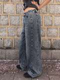 Posin Side Cut Vintage Washing Denim Pants