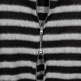 Ready Fur Crop Knit Hood Zip-Up