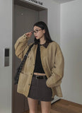 [U-BASIC] Soft Ribbed Round Crop Long Sleeve