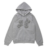 Ruffle Zip Hoodie