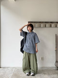[unisex] Hyotao Check Over Short Sleeve Shirt