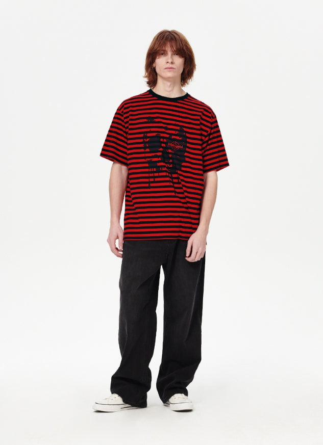 【mahagrid】24SS★ DEAD POINT STRIPED TEE mahagrid(マハグリッド) - デッドポイントストライプTシャツ