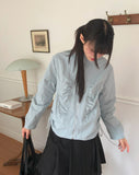 Puhi Ribbon Shirring Windbreaker Zip-up