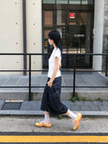 RIBBED V SLIT HALF T