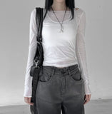 Layered set see-through tee