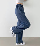 Brushed Bly Vivid Color Long Wide Banding Training Pants