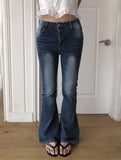Bev Flip Pocket Bootcut Washing Denim Pants