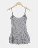 [Cardigan + Sleeveless + Scarf SET] Tevin Check Cardigan Set