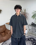 May Pigment Stripe Collar Tee