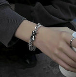 2TYPE [Ball Mix, Double Chain Mix] Layered Silver Bracelet