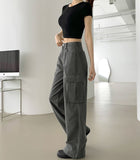 3 Pocket Vintage Pin Tuck Loose Wide Fit Cotton Pants