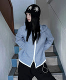 Sky Knit Two-Way Hood Zip-Up