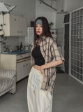 Pig Dying Check Short Sleeve Shirt
