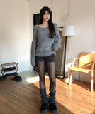 Kumo Cozy Punched Boat Neck Knit