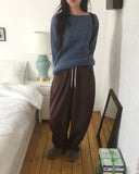 Hake Bokashi Roll-up Avant Fit Boat Neck Knit