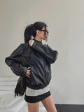 Line Washed Track Leather Jacket