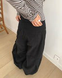 [Pin tuck/Peach fuzz] MT cut pocket cotton wide long pants