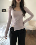Hiko Unbalanced Button Zipper Long Sleeve