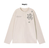 PIECE BIRD Henley Neck Long Sleeve T-Shirt