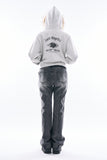 Slate incision flare denim pants