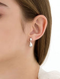 Champagne Moon Dew Drop Silver Falling Earrings