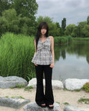 Sov Check Halter Blouse