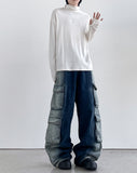 Deepsi Solid Cargo Denim Pants