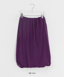 Mafu Balloon Shirring Midi Skirt