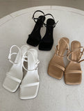 Viva Square Strap Sandals Heel (7cm)