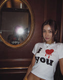 Love You Printed Crop Short Sleeve