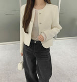 Tweed Round Silver Button Jacket