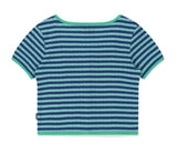 SQUARE NECK STRIPE CARDIGAN