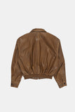 Northway washed leather collar jumper